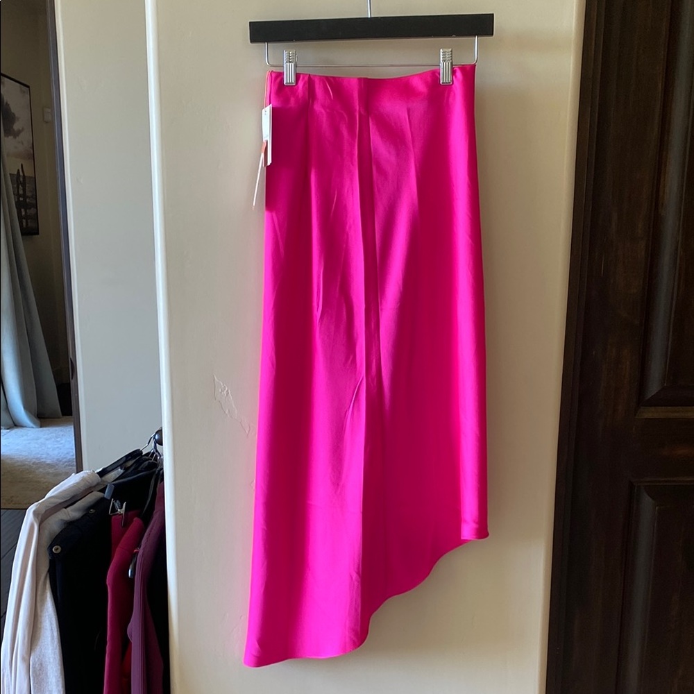 Vibrant Pink Asymmetrical Women's Skirt